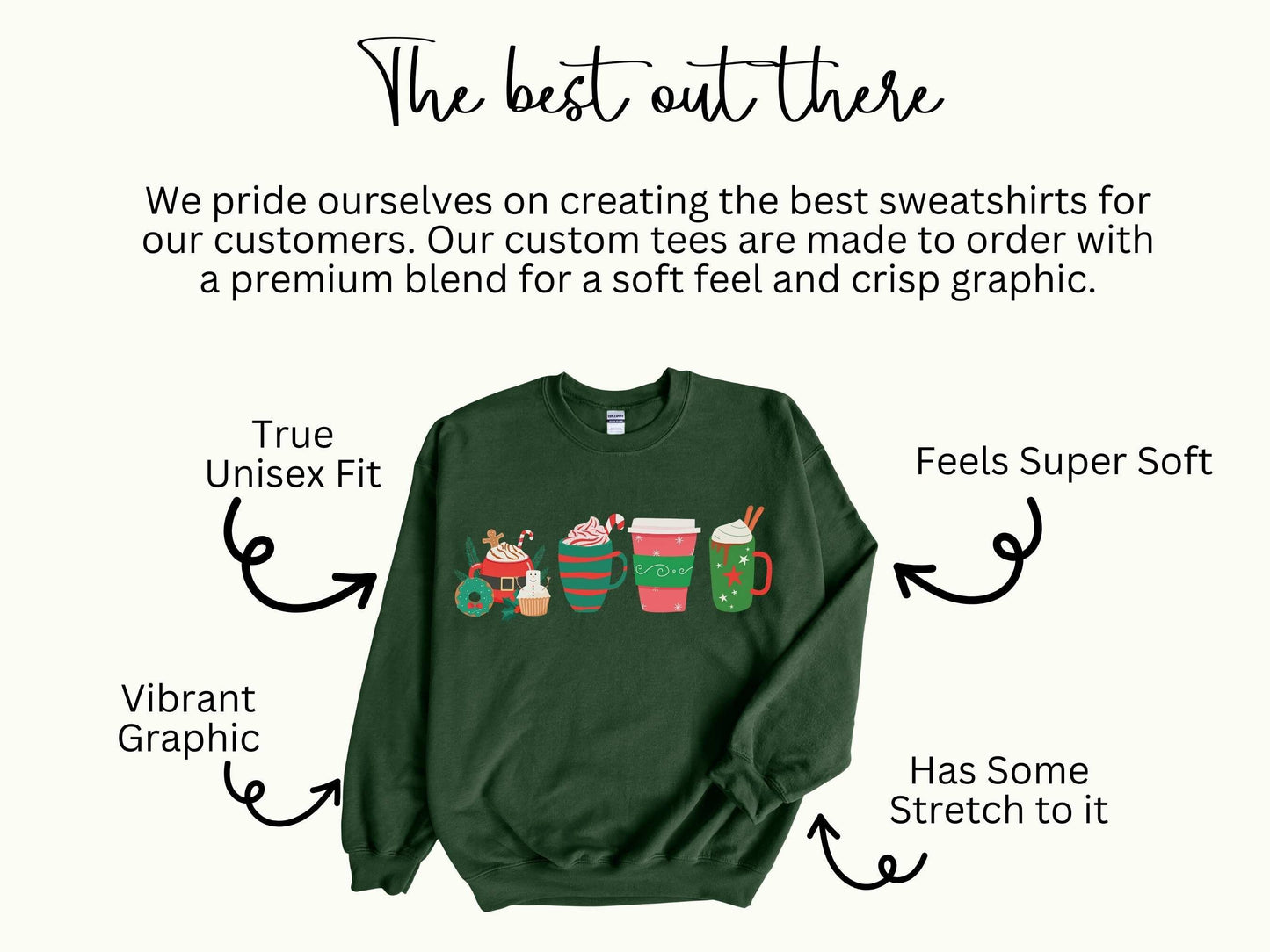 Gingerbread Christmas Coffee Cookies Sweatshirt, Cute Women's Christmas Sweatshirt, Christmas Crewneck, Holiday Sweatshirt Winter Sweatshirt