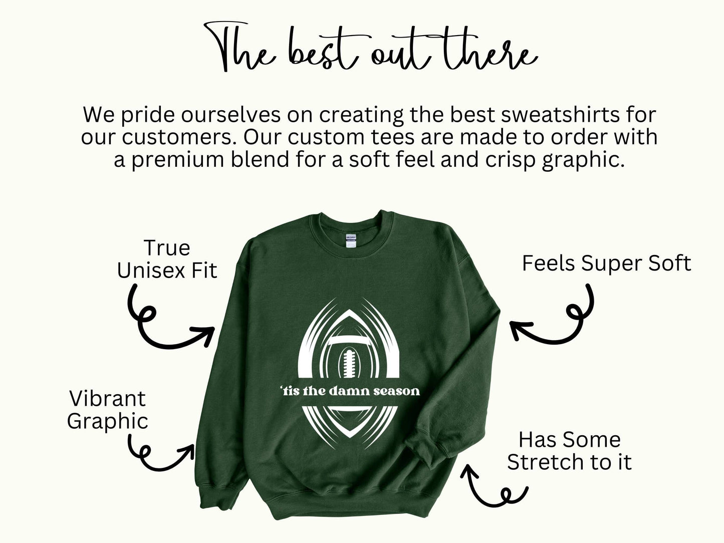 Tis the Damn Season Football Sweatshirt, Oversized Sweatshirt, Christmas Sweatshirt, Song Lyric Sweatshirt, Tis the Season Crewneck Game Day