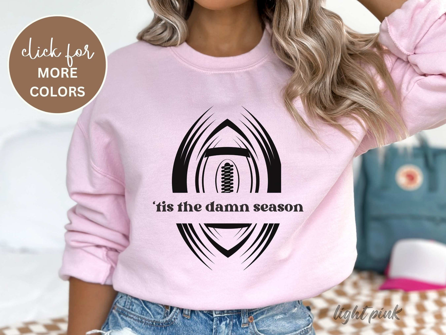 Tis the Damn Season Football Sweatshirt, Oversized Sweatshirt, Christmas Sweatshirt, Song Lyric Sweatshirt, Tis the Season Crewneck Game Day