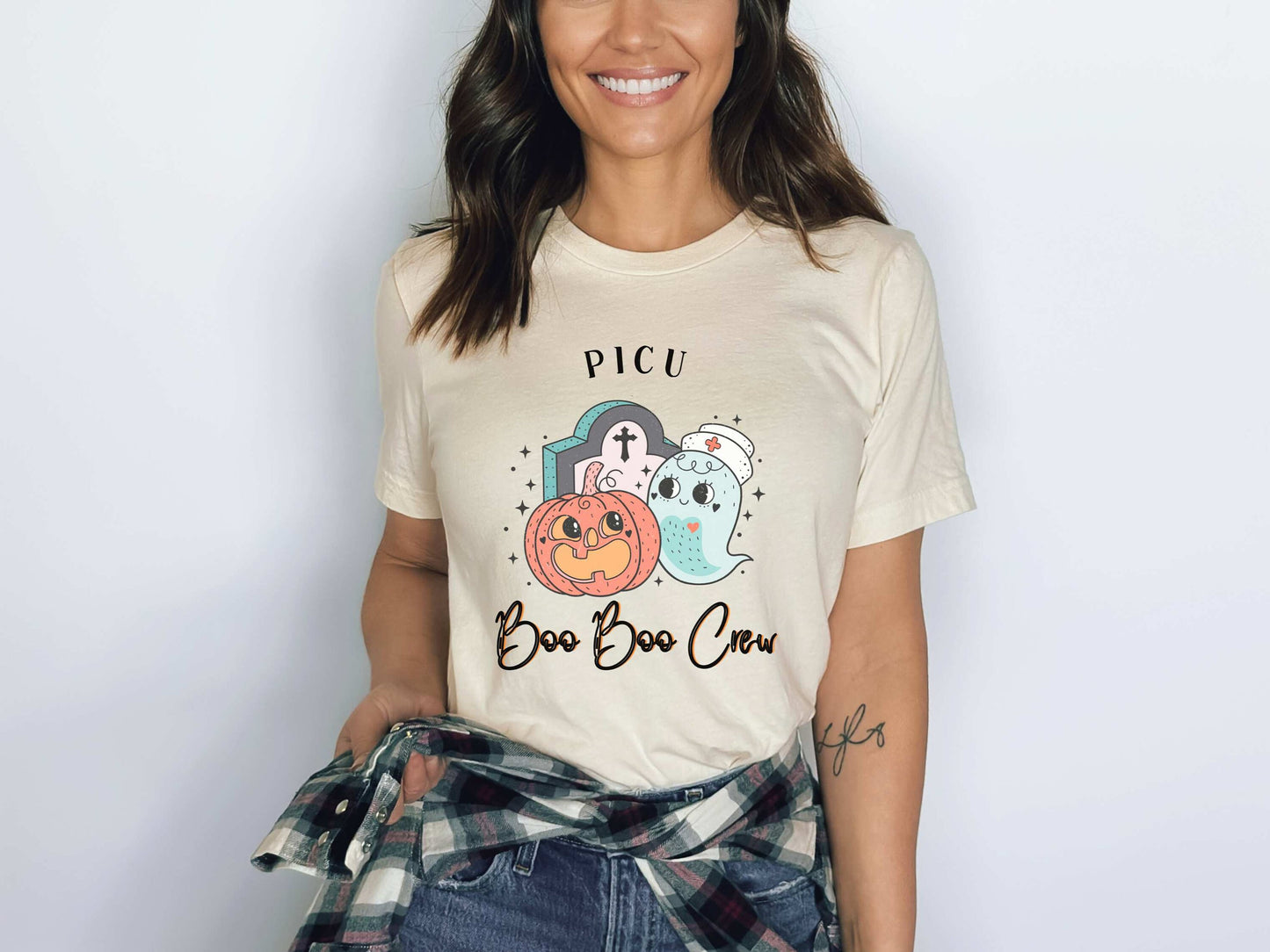 PICU Nurse Halloween Shirt, Halloween Pediatric Intensive Care Nurse Shirt, Boo Boo Crew PICU Shirt, Groovy PICU Nurse Halloween Sweatshirt