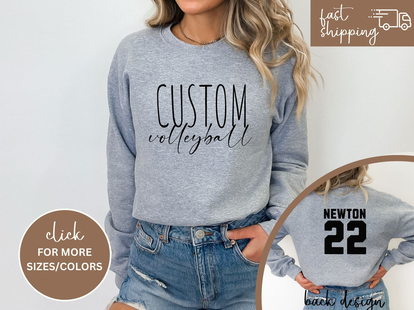 Custom Volleyball Tshirt Hoodie Sweatshirt, Volleyball Spirit Wear, Mom Hoodie, Volleyball Cheer Mom Dad Hoodie, Custom Team Colors Number