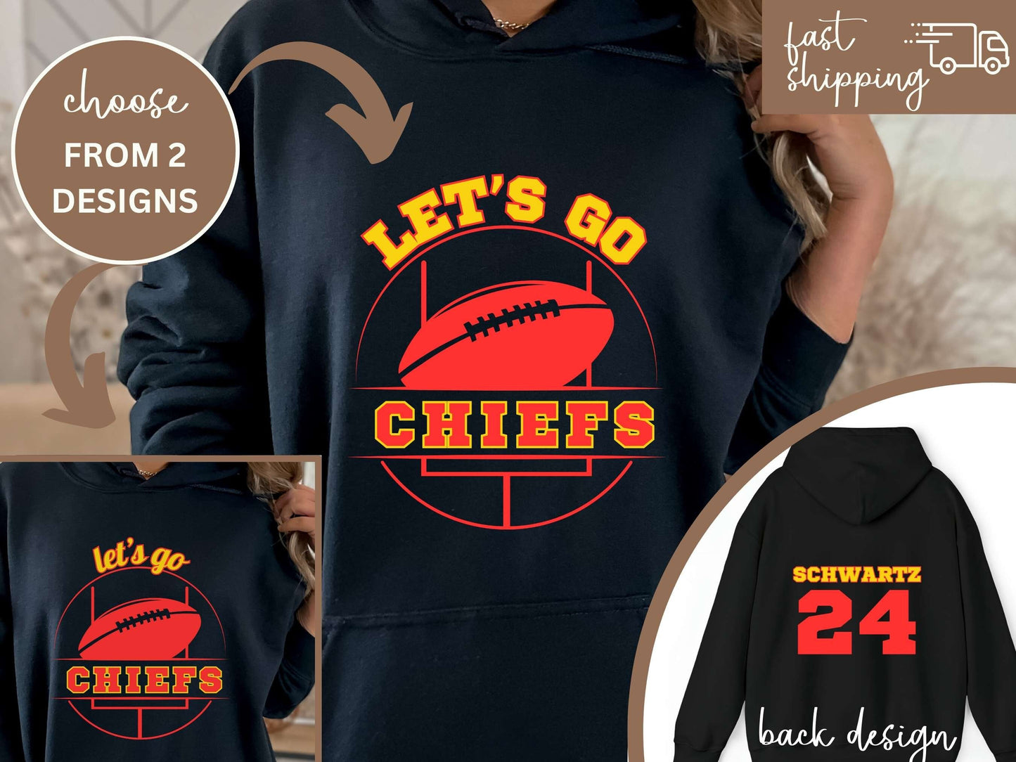 Custom Football Tshirt Hoodie Sweatshirt, Football Spirit Wear, Mom Hoodie, Football Cheer Mom, Football Dad Hoodie, Custom Team Colors No