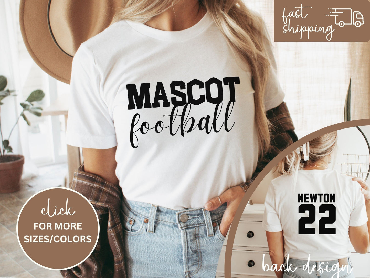 Custom Football Tshirt Hoodie Sweatshirt, Football Spirit Wear, Mom Hoodie, Football Cheer Mom, Football Dad Hoodie, Custom Team Colors No