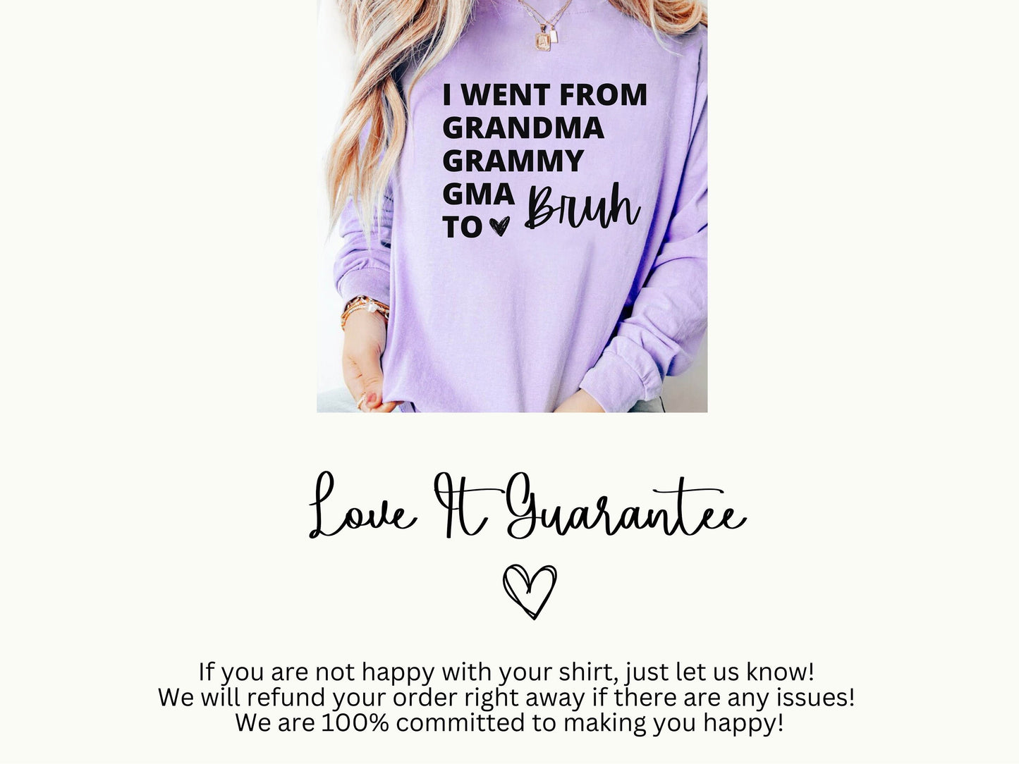 Grandma Shirt, Gift for Grandma, Gift for Her, Personalized Grandma Gift, Long Sleeve Grammy Shirt, Grandma, Grammy, Gma, Bruh, Nana Present