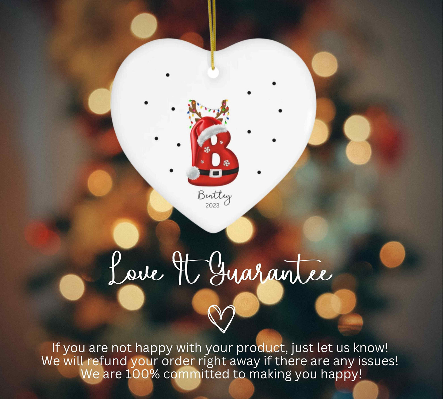 Custom Initial Ornament, Letter Name Ornament, 2023 Family Ornament, Personalized Christmas gift, Family Keepsake, Holiday Monogram Ornament