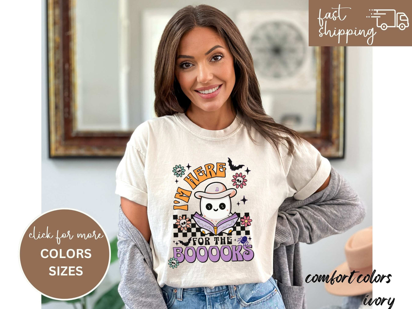 Fall Shirt, Ghost Shirt, Read More Booooks Shirt, Ghost Reading Books Bookish Fall Shirt, Fall Tshirt for Book Lovers, Here for the BOOOOks