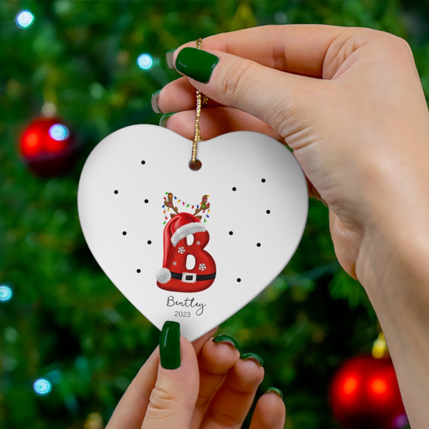 Custom Initial Ornament, Letter Name Ornament, 2023 Family Ornament, Personalized Christmas gift, Family Keepsake, Holiday Monogram Ornament
