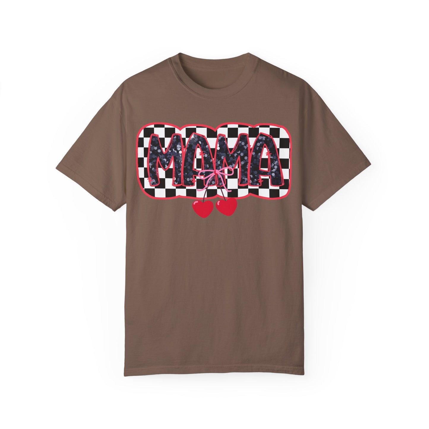 Red Cherry Checkered Mama Coquette Comfort Colors T-shirt