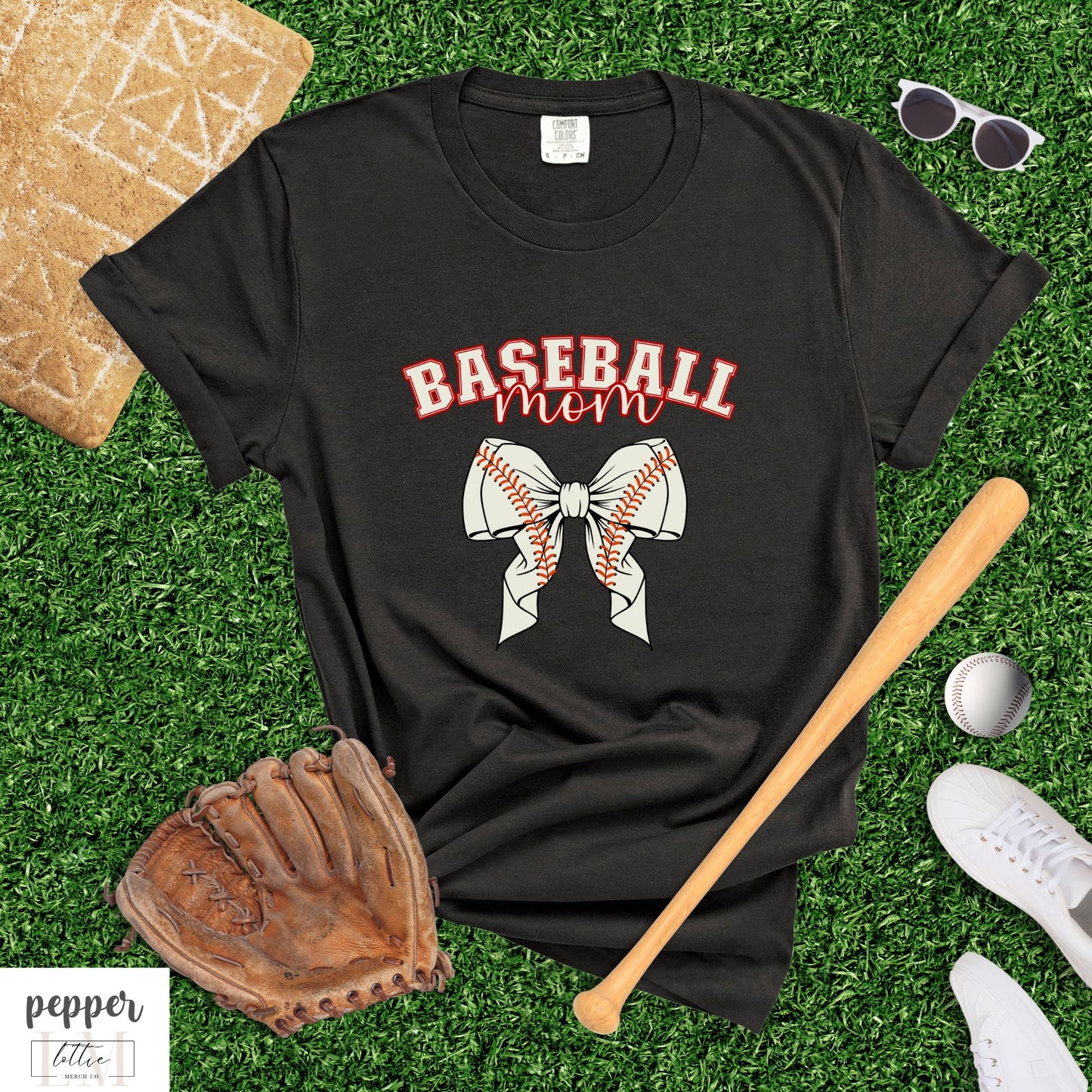Baseball Mom Bow T-Shirt