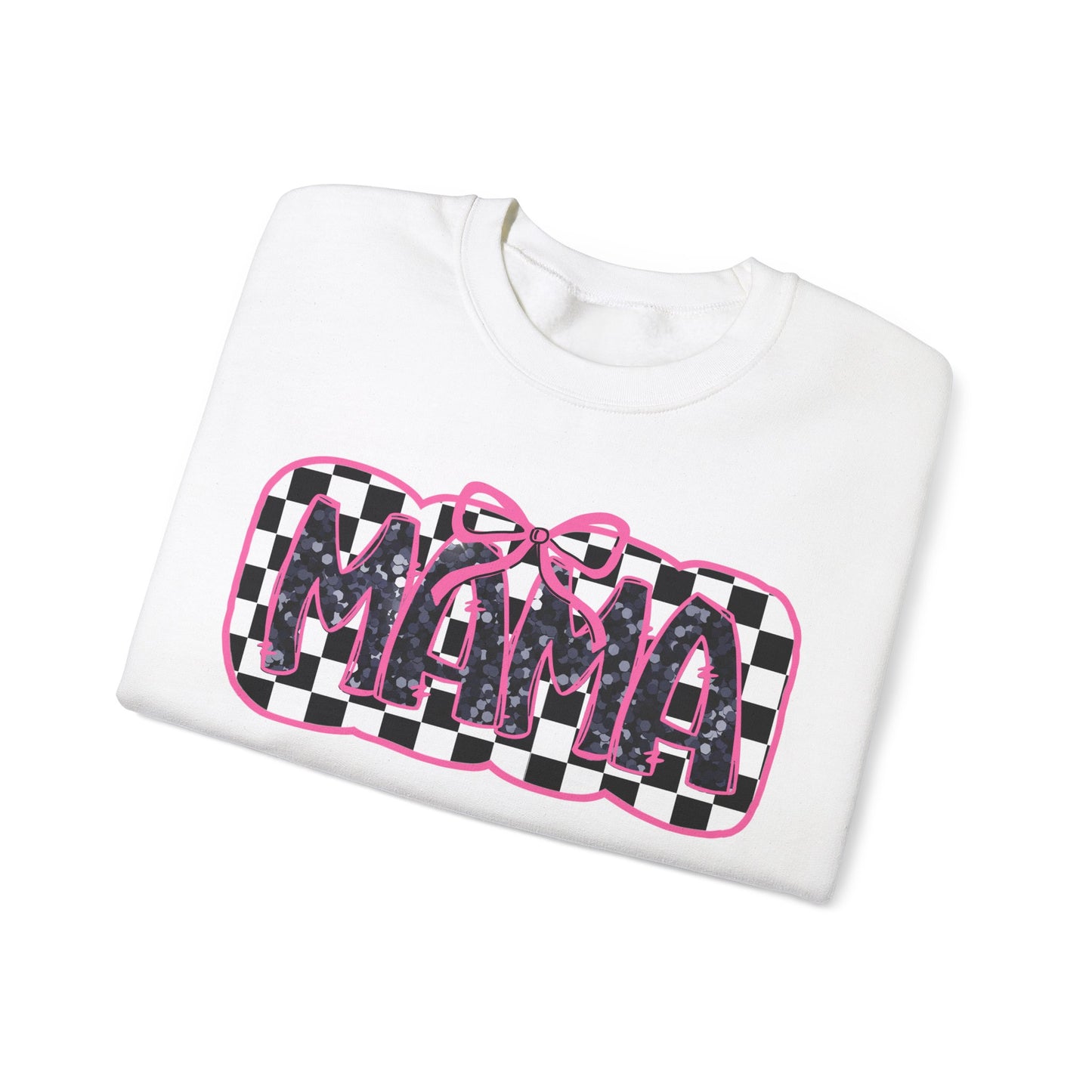 Personalized Bow Checkered Mama Sweatshirt