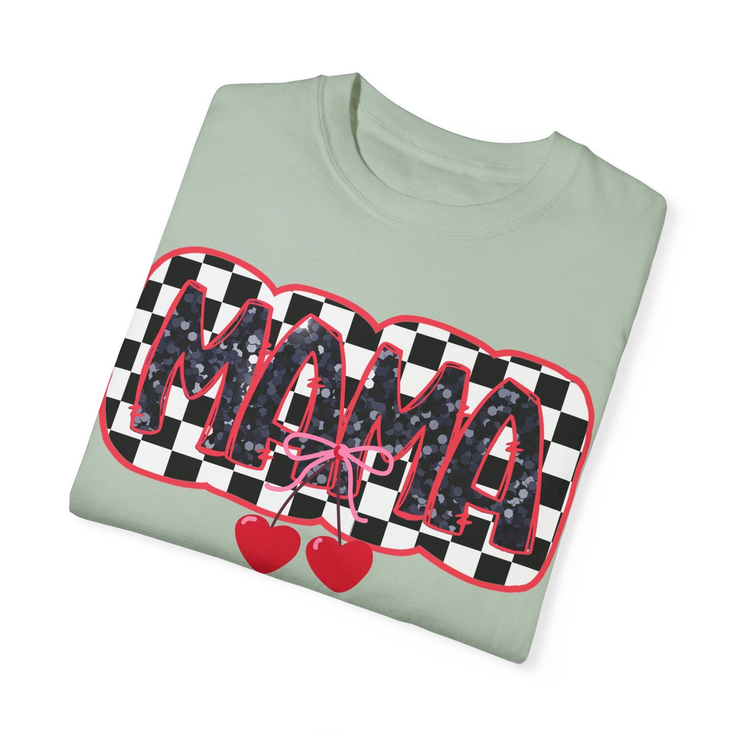 Red Cherry Checkered Mama Coquette Comfort Colors T-shirt