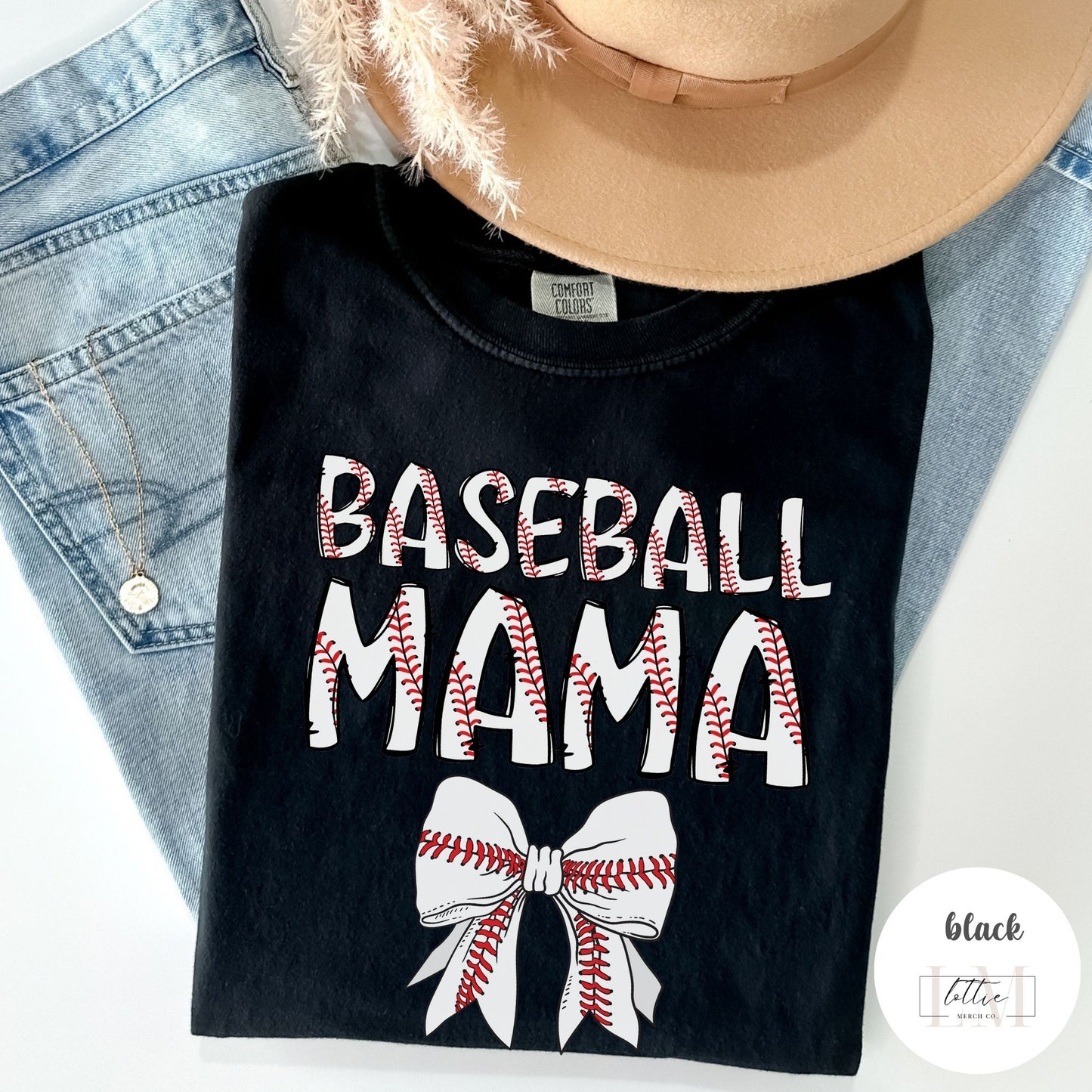 Baseball Mom Coquette Bow T-Shirt