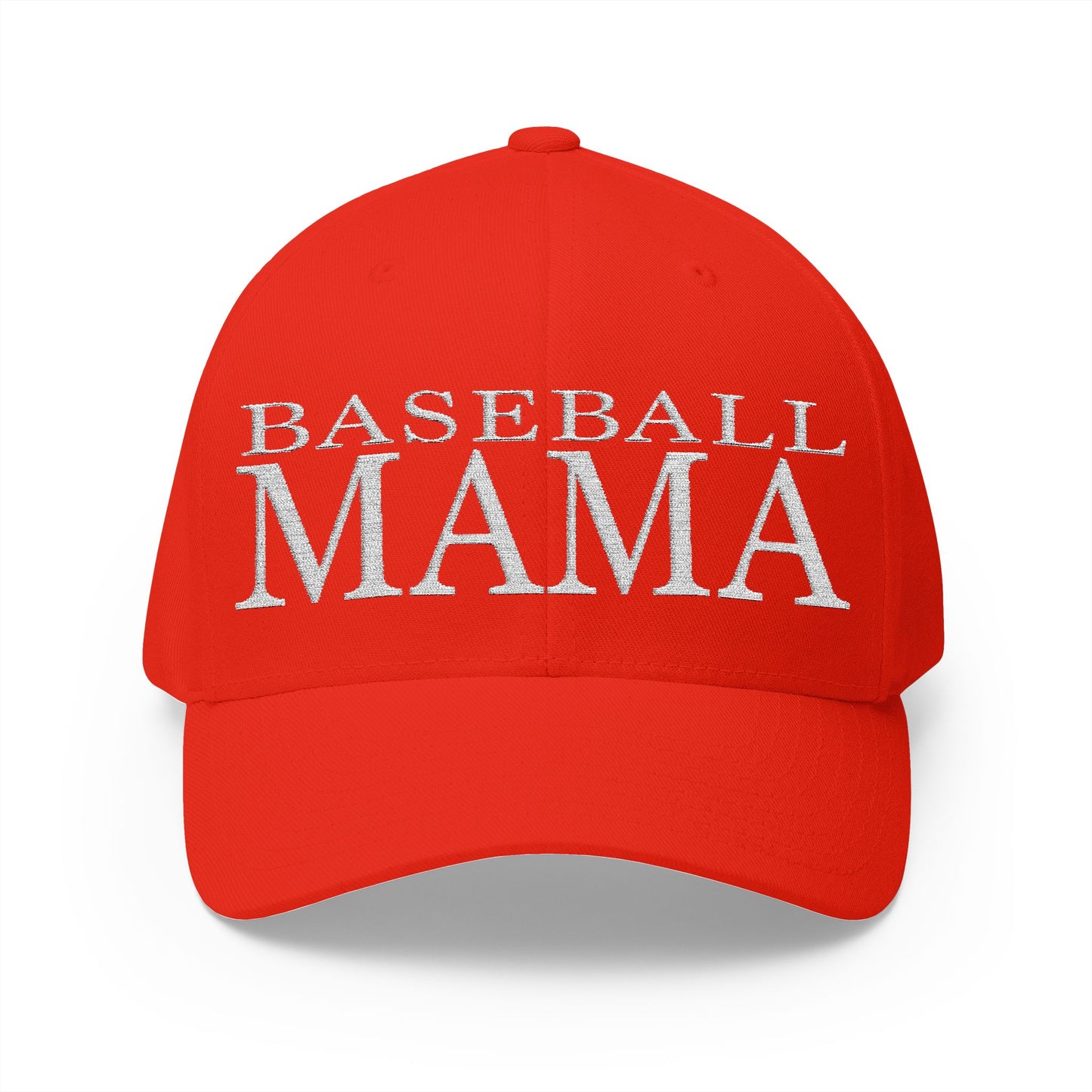 Baseball Mama Cap - Stylish Closed-Back Structured Cap for Moms, Gifts for Sports Moms, Embroidered Hat