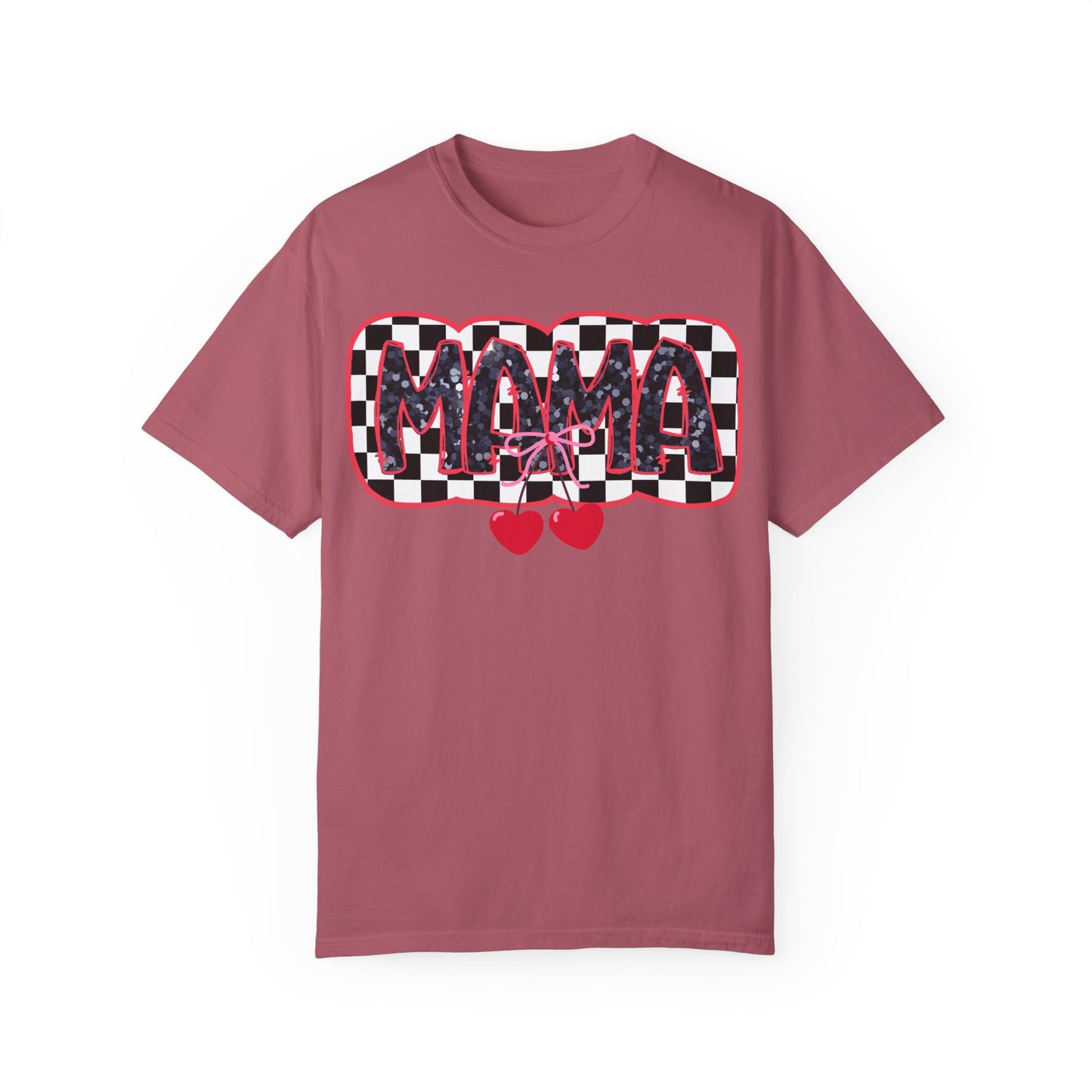 Red Cherry Checkered Mama Coquette Comfort Colors T-shirt