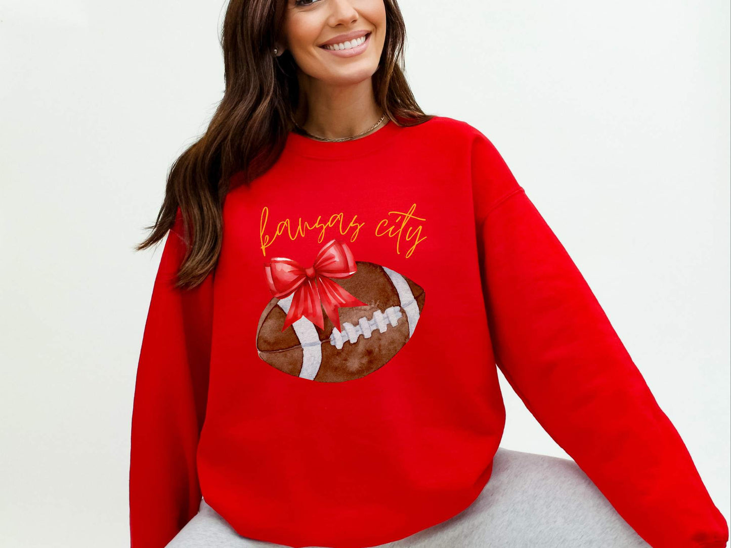 Kansas City Bow Football Sweatshirt