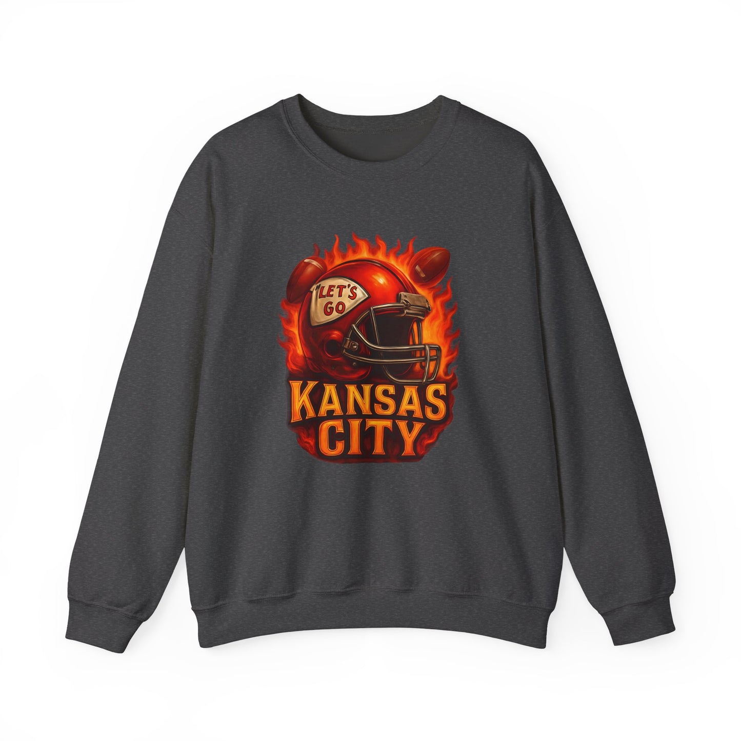 Adult Kansas City Football Fire Crewneck Sweatshirt
