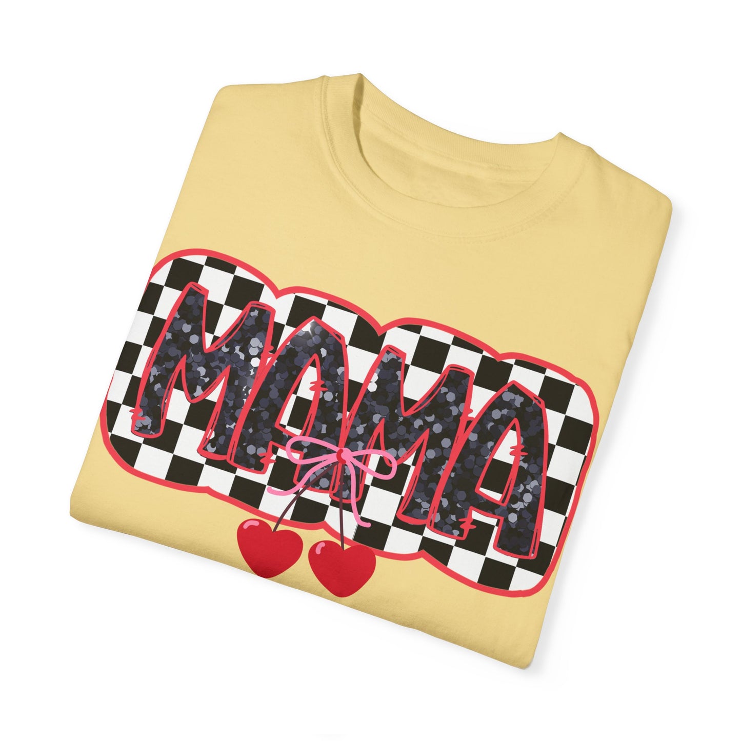 Red Cherry Checkered Mama Coquette Comfort Colors T-shirt