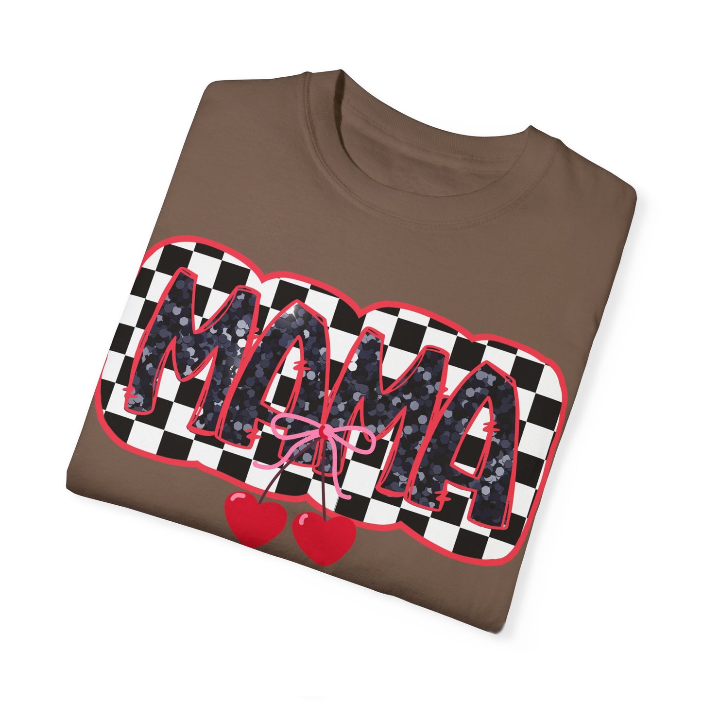 Red Cherry Checkered Mama Coquette Comfort Colors T-shirt
