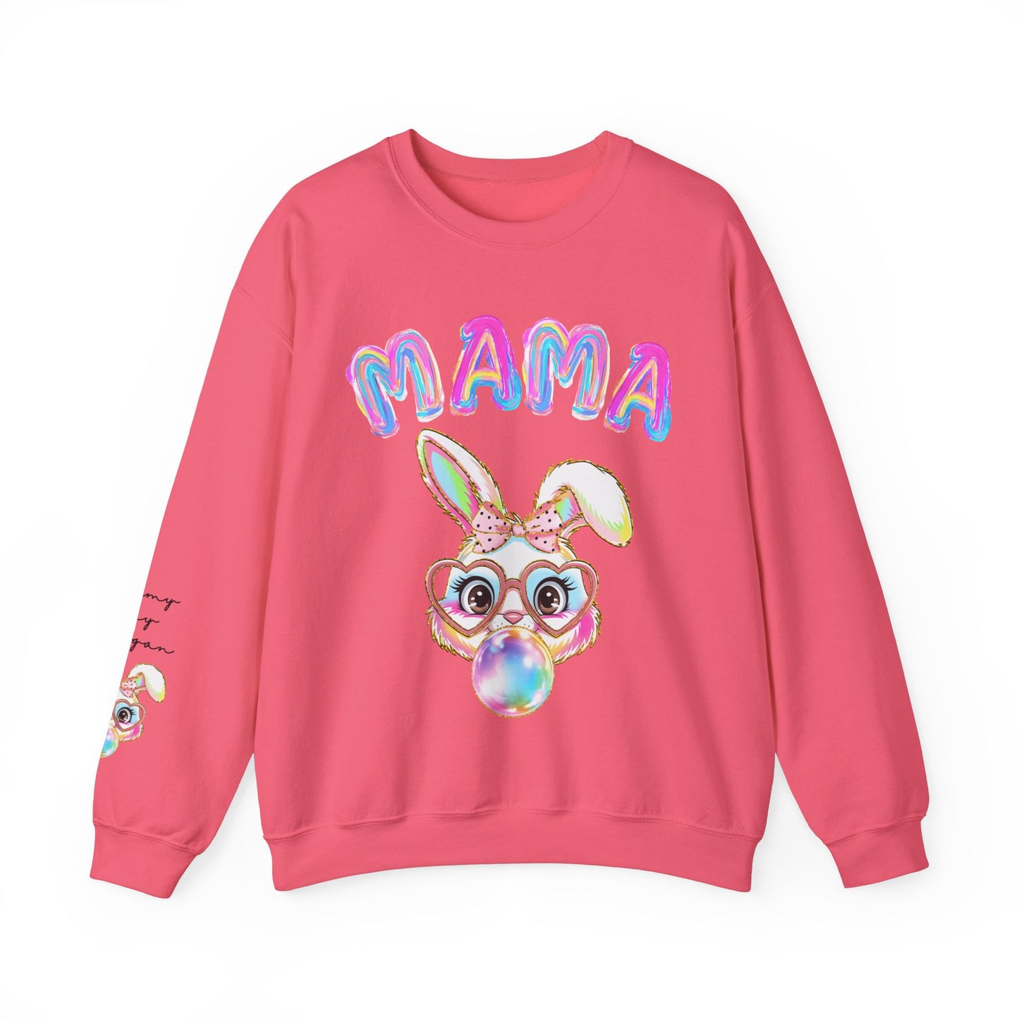 Personalized Mama Bunny Blowing Bubbles Sweatshirt