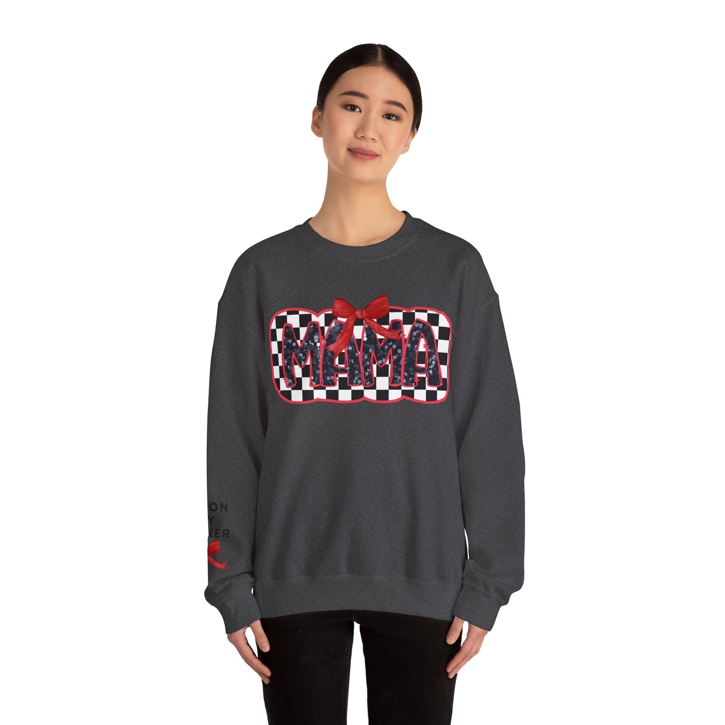 Personalized Checkered Coquette Mama Sweatshirt