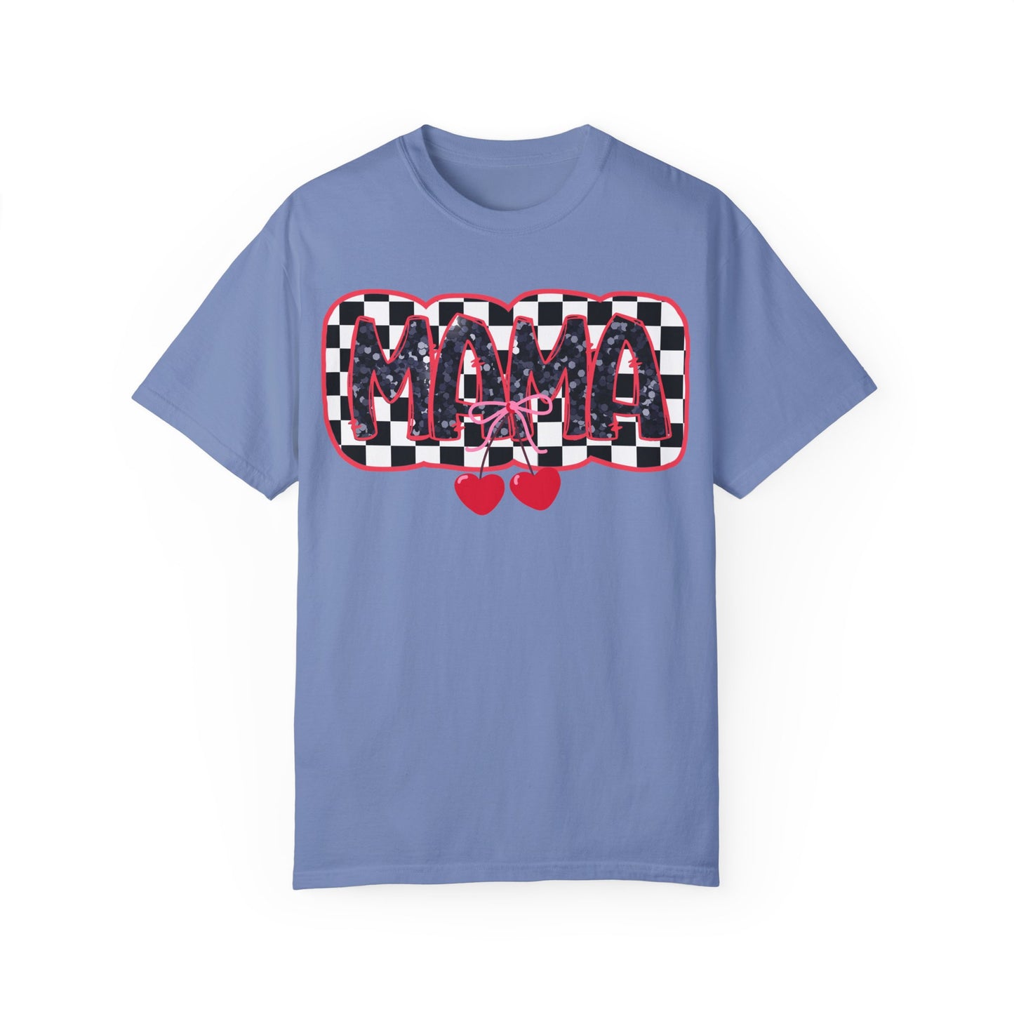 Red Cherry Checkered Mama Coquette Comfort Colors T-shirt