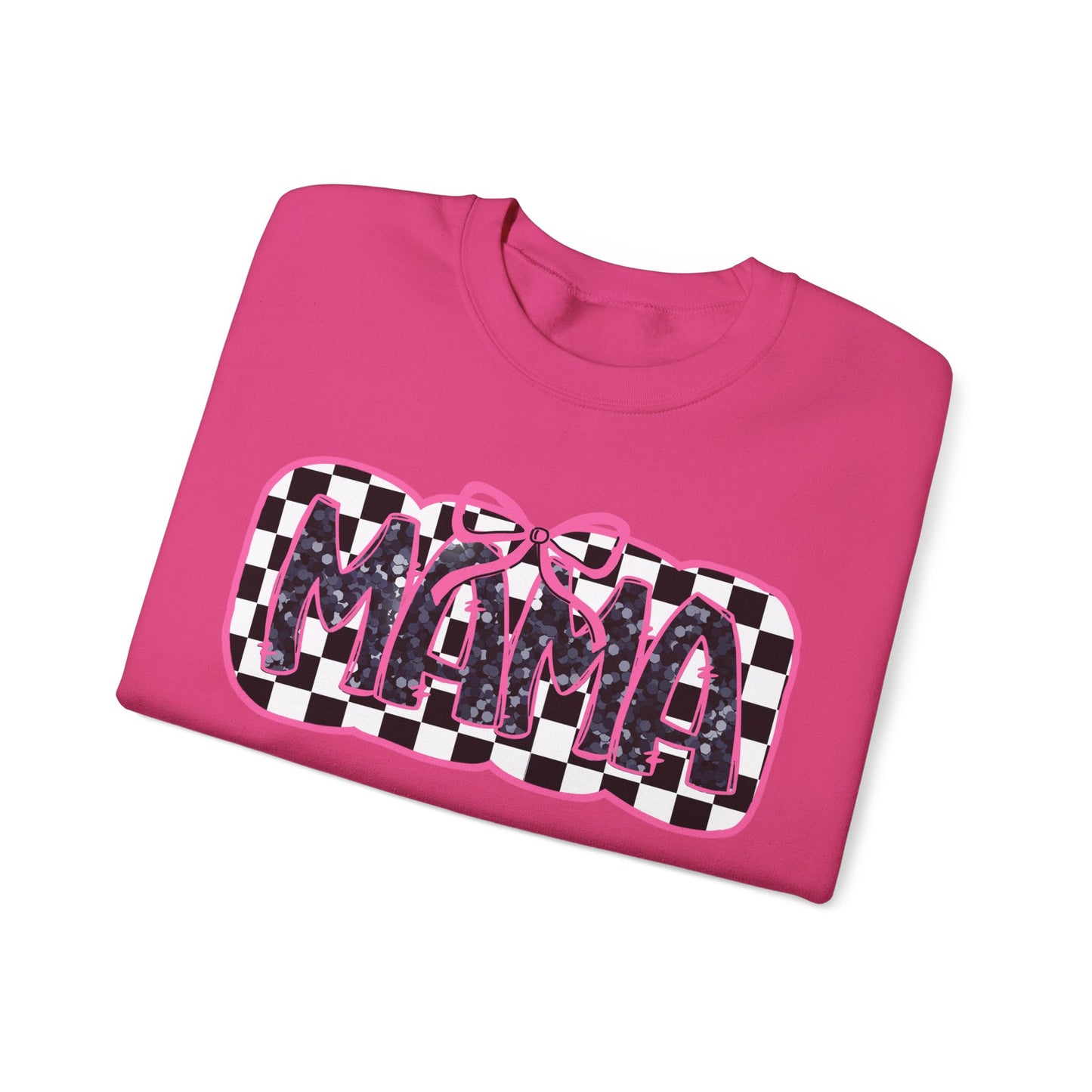 Personalized Bow Checkered Mama Sweatshirt