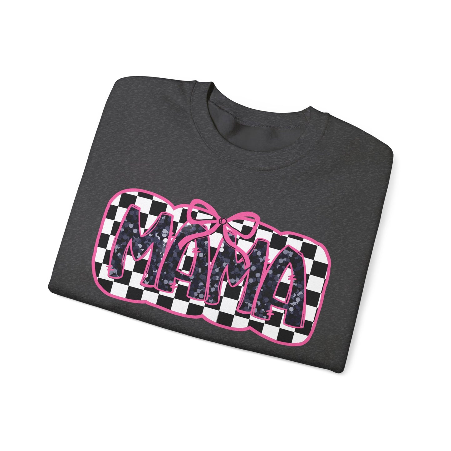 Personalized Bow Checkered Mama Sweatshirt