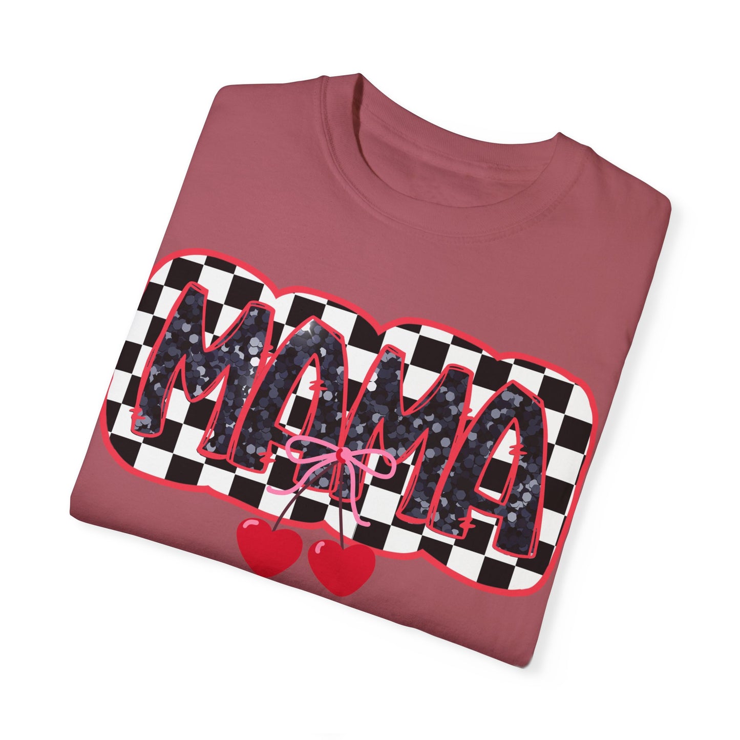Red Cherry Checkered Mama Coquette Comfort Colors T-shirt