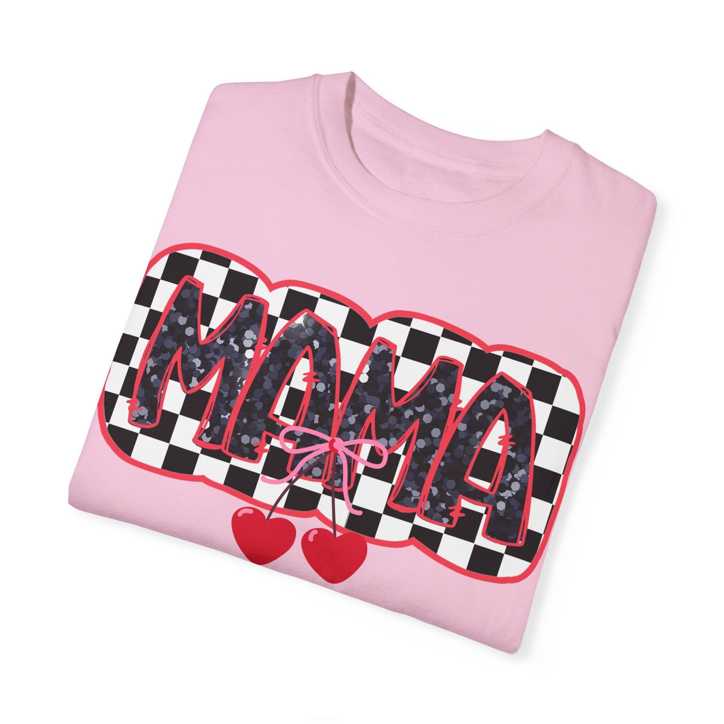 Red Cherry Checkered Mama Coquette Comfort Colors T-shirt