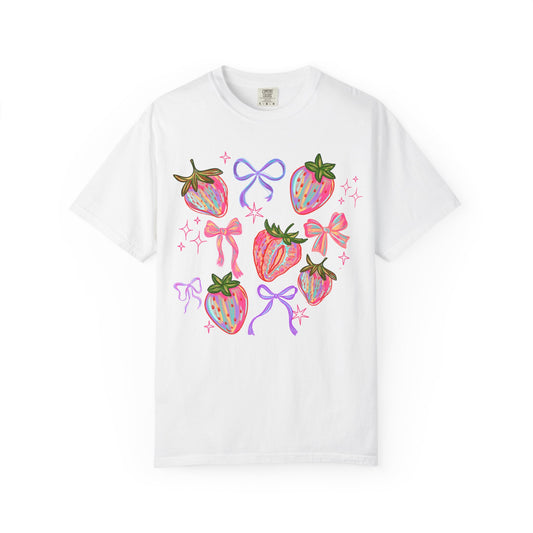 Strawberry Coquette Boho T-shirt, Comfort Colors Shirt
