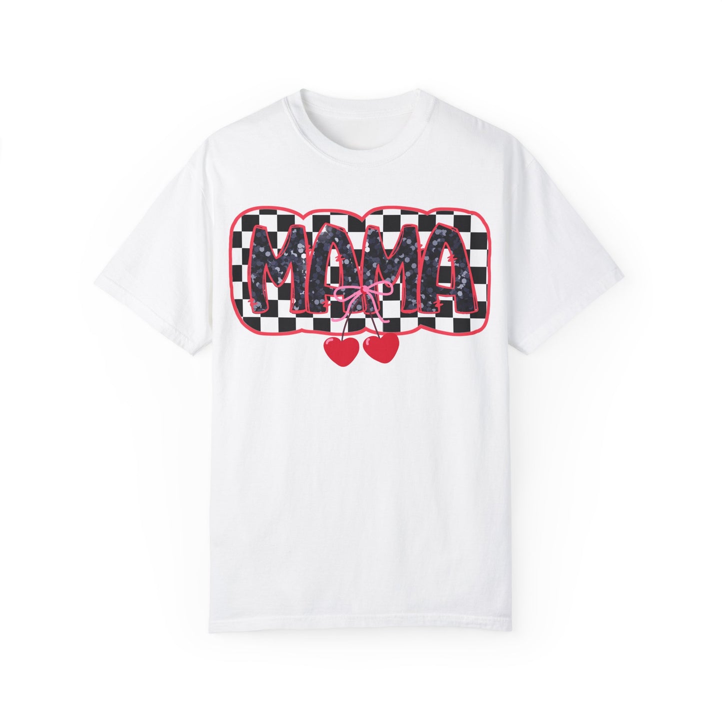 Red Cherry Checkered Mama Coquette Comfort Colors T-shirt