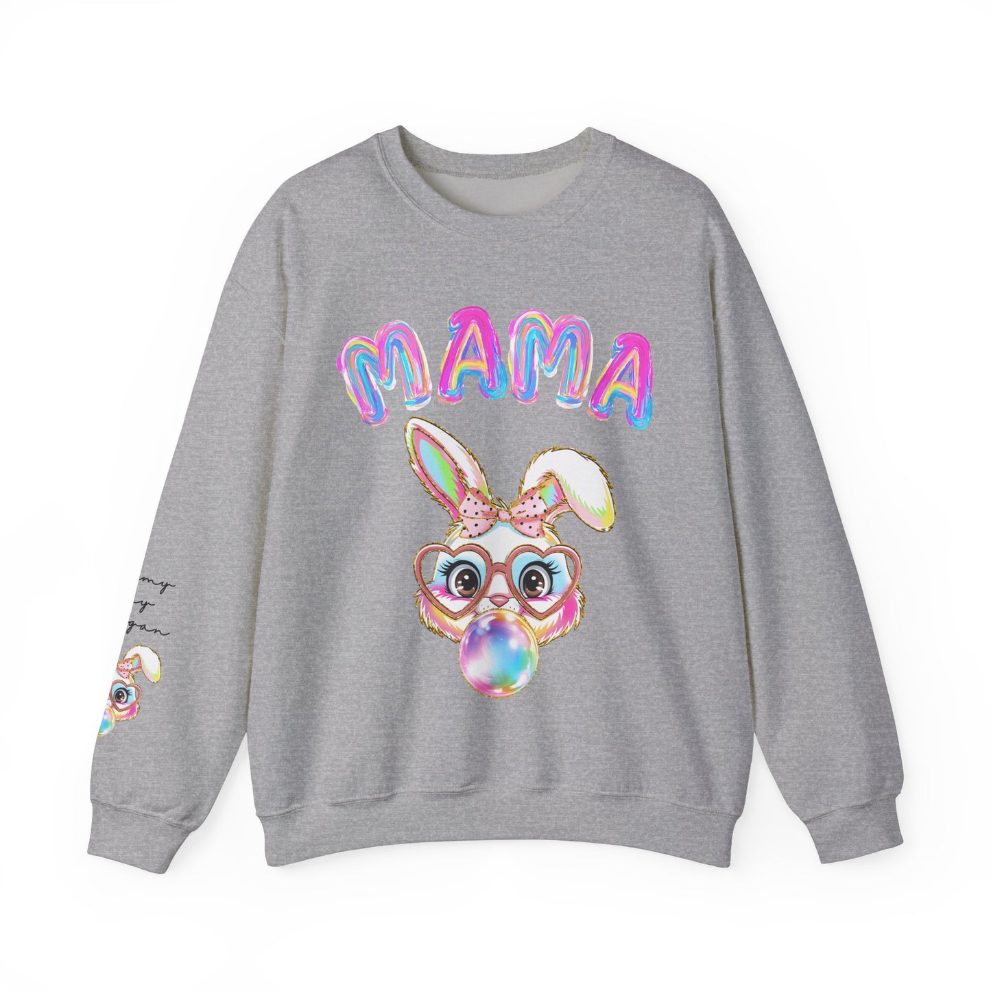 Personalized Mama Bunny Blowing Bubbles Sweatshirt