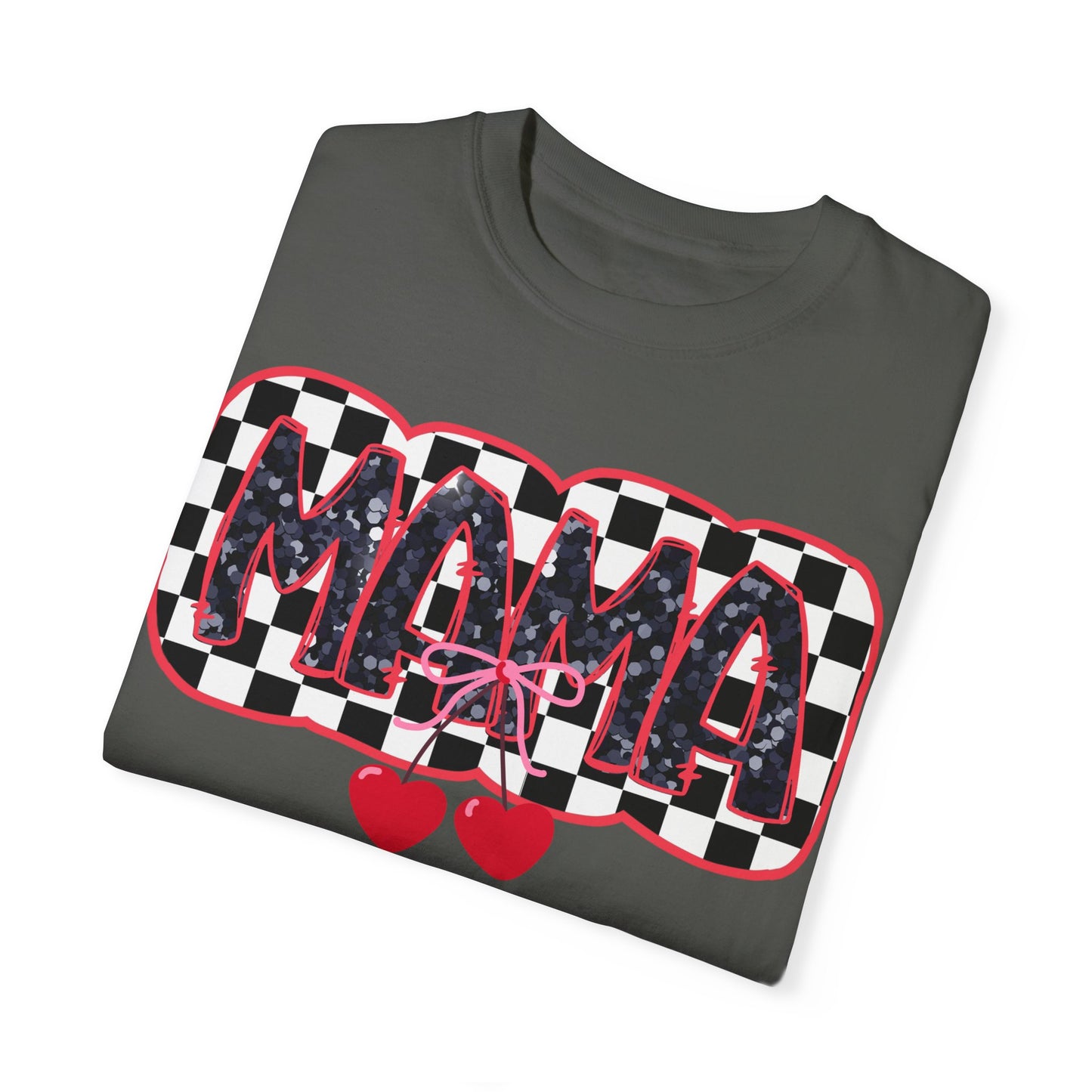 Red Cherry Checkered Mama Coquette Comfort Colors T-shirt