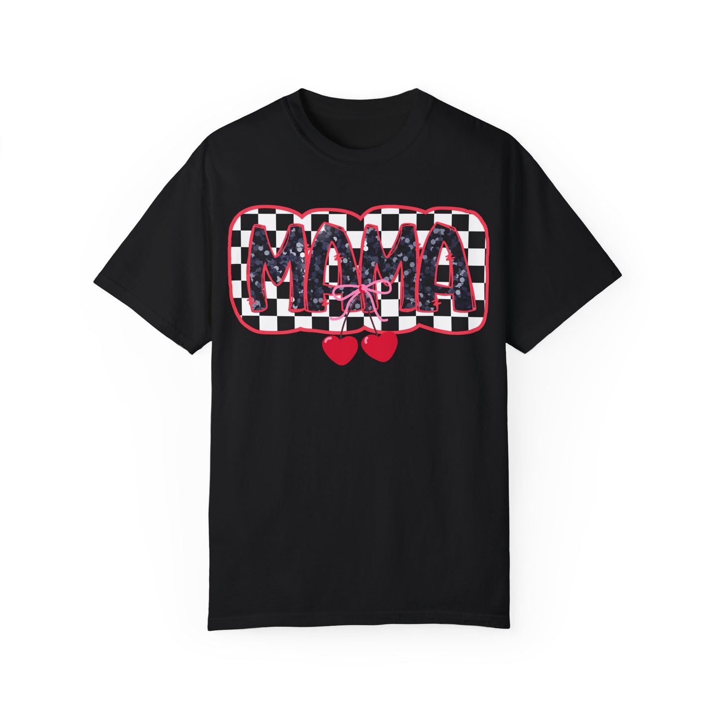 Red Cherry Checkered Mama Coquette Comfort Colors T-shirt