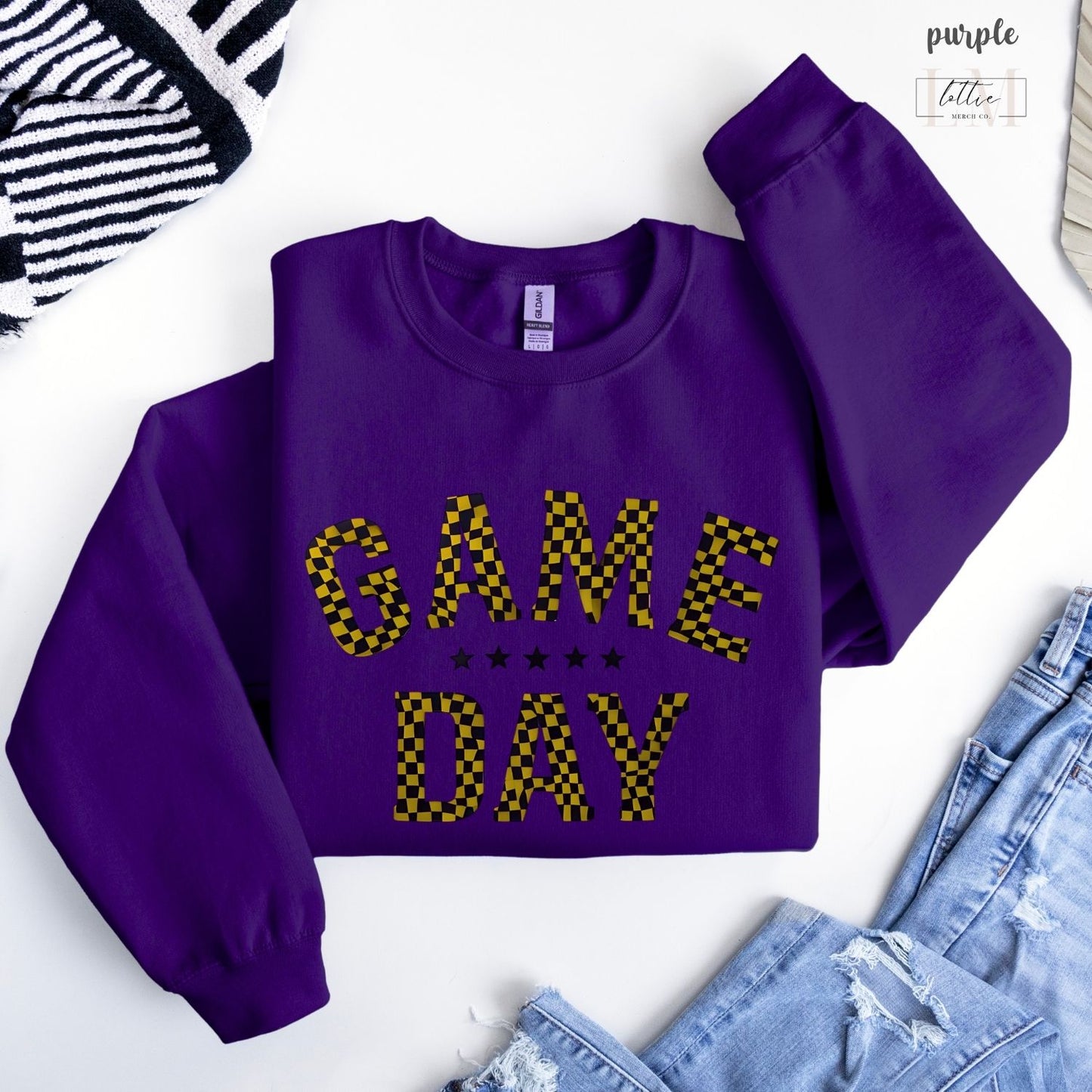 Checkered Game Day Adult Sweatshirt