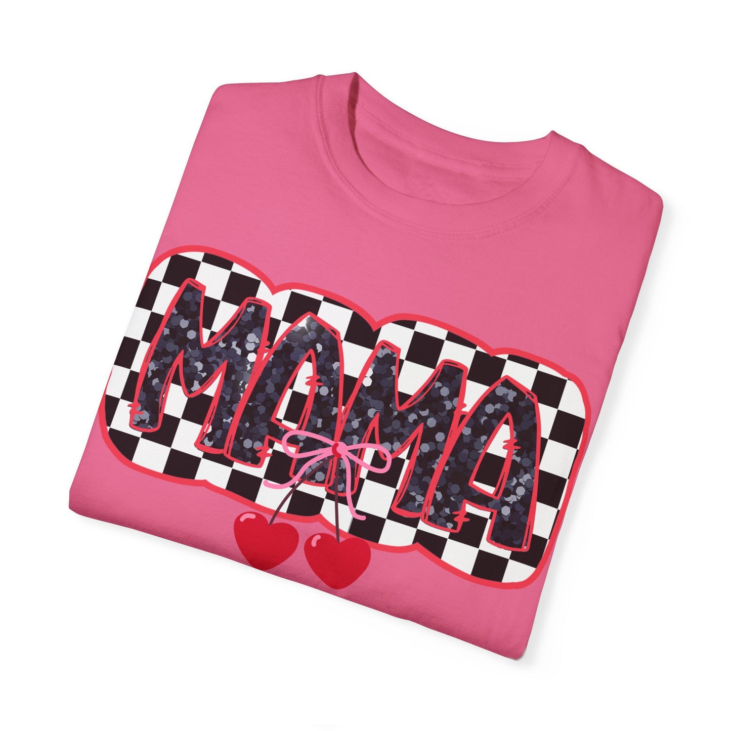 Red Cherry Checkered Mama Coquette Comfort Colors T-shirt