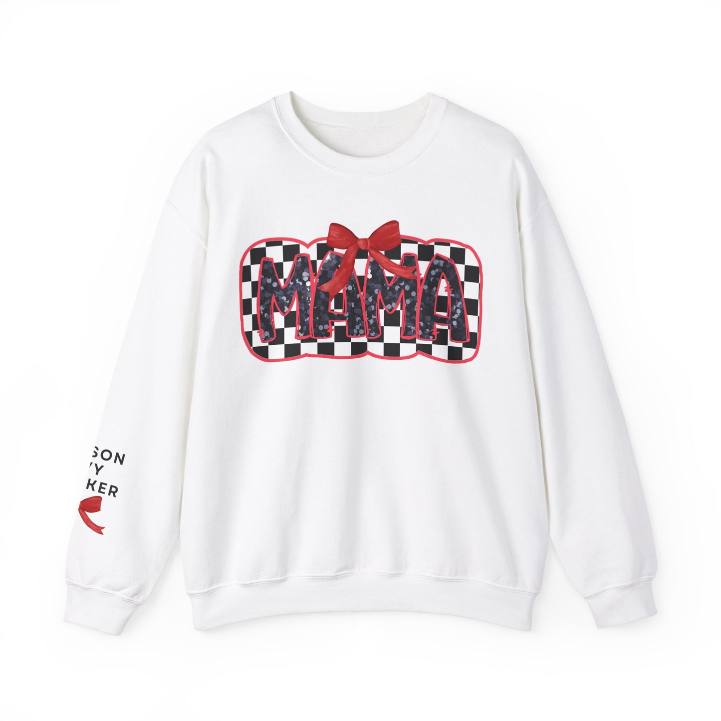 Personalized Checkered Coquette Mama Sweatshirt