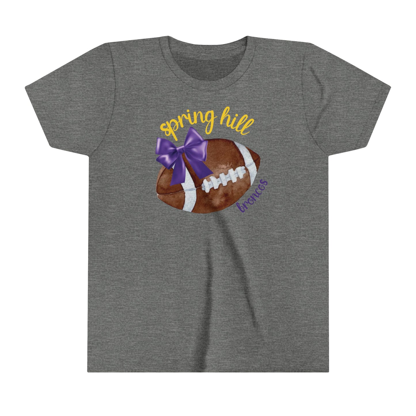 Purple Football Bow Youth Shirt