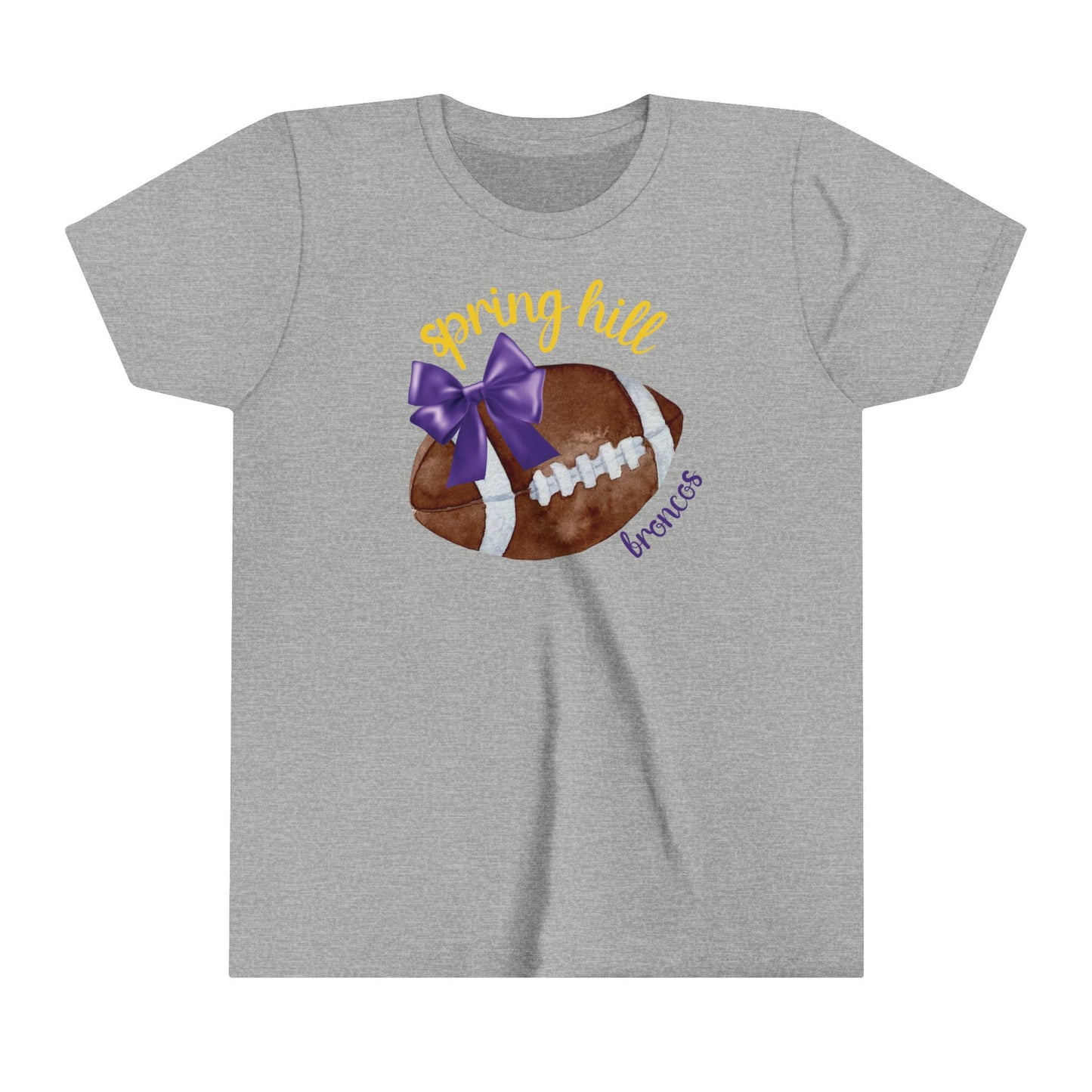 Purple Football Bow Youth Shirt