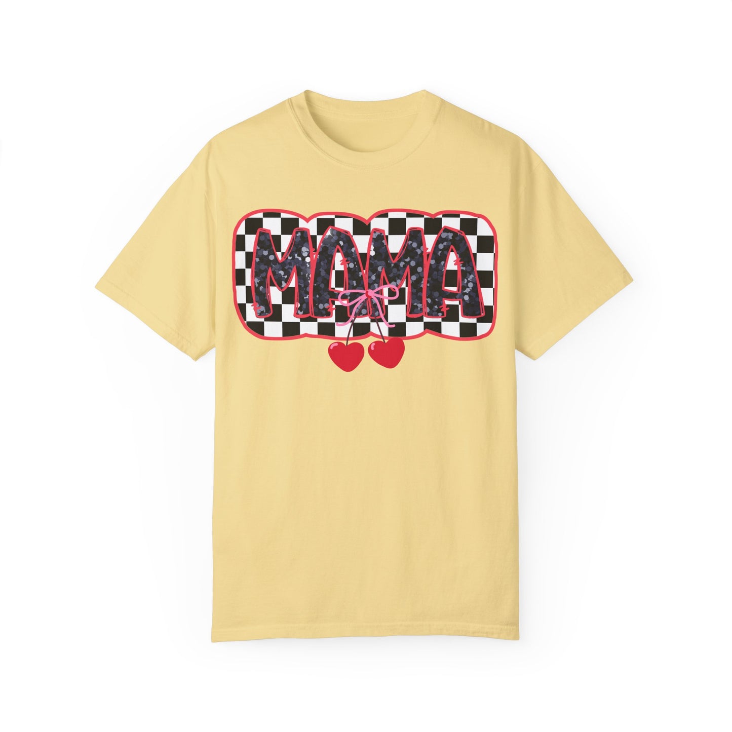 Red Cherry Checkered Mama Coquette Comfort Colors T-shirt