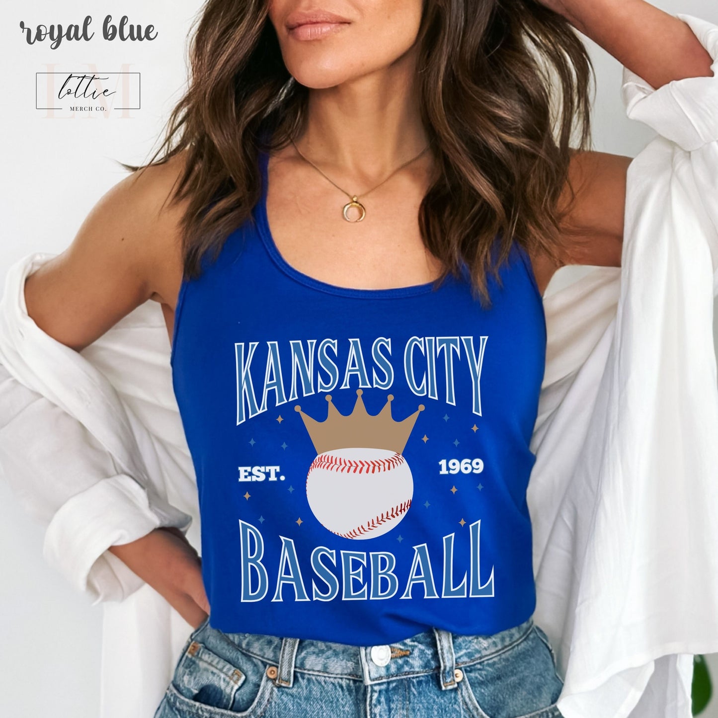 Kansas City Baseball Women's Racerback Tank, Kansas City Baseball Tank Top, KC Baseball T-shirt