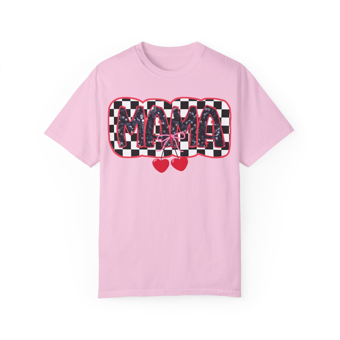 Red Cherry Checkered Mama Coquette Comfort Colors T-shirt