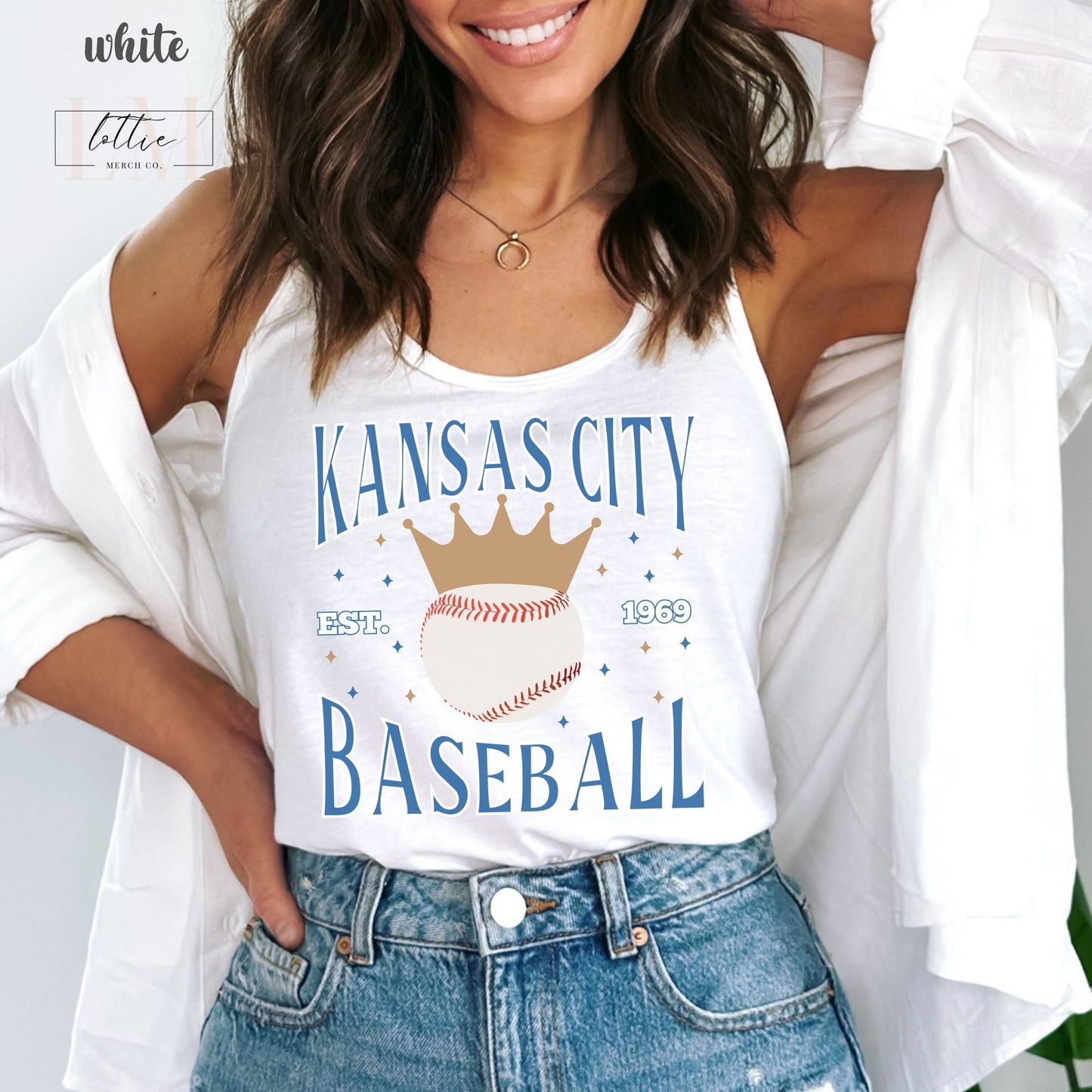 Kansas City Baseball Women's Racerback Tank, Kansas City Baseball Tank Top, KC Baseball T-shirt