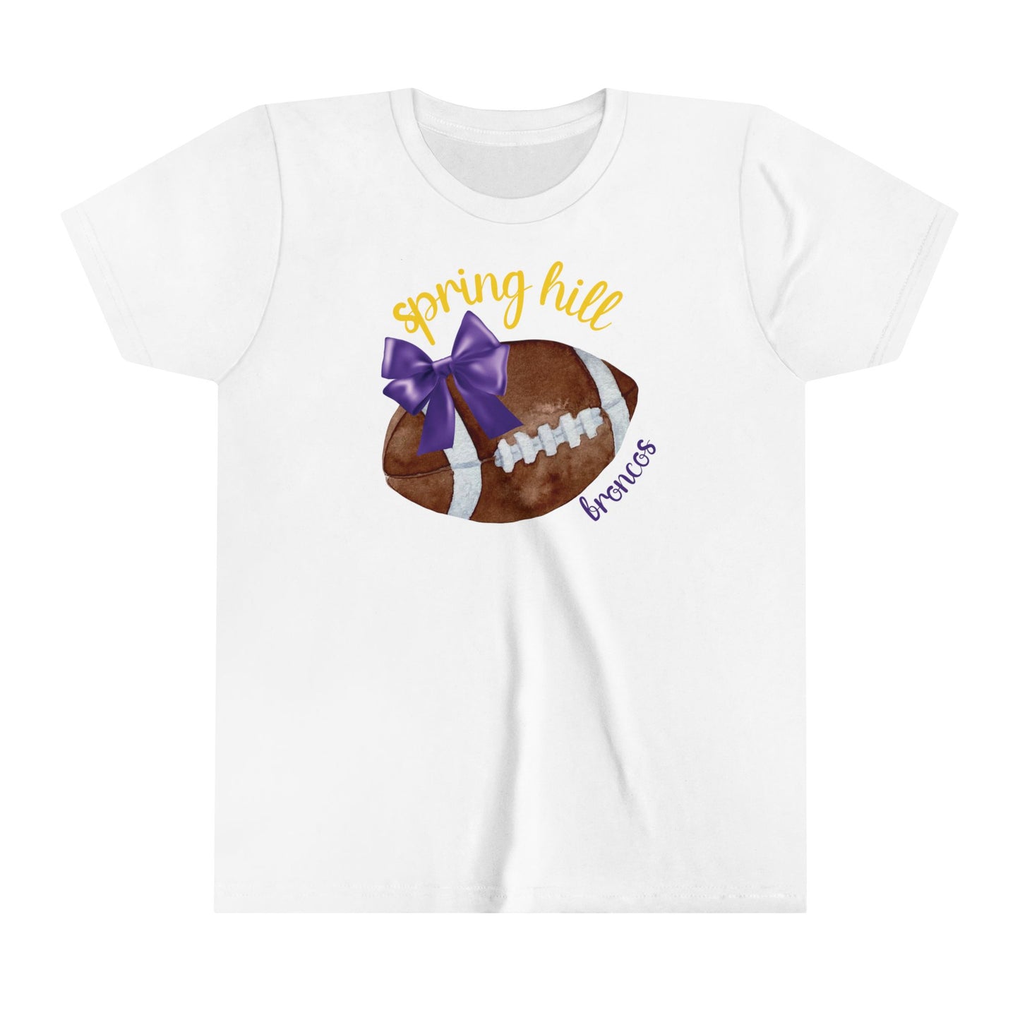 Purple Football Bow Youth Shirt