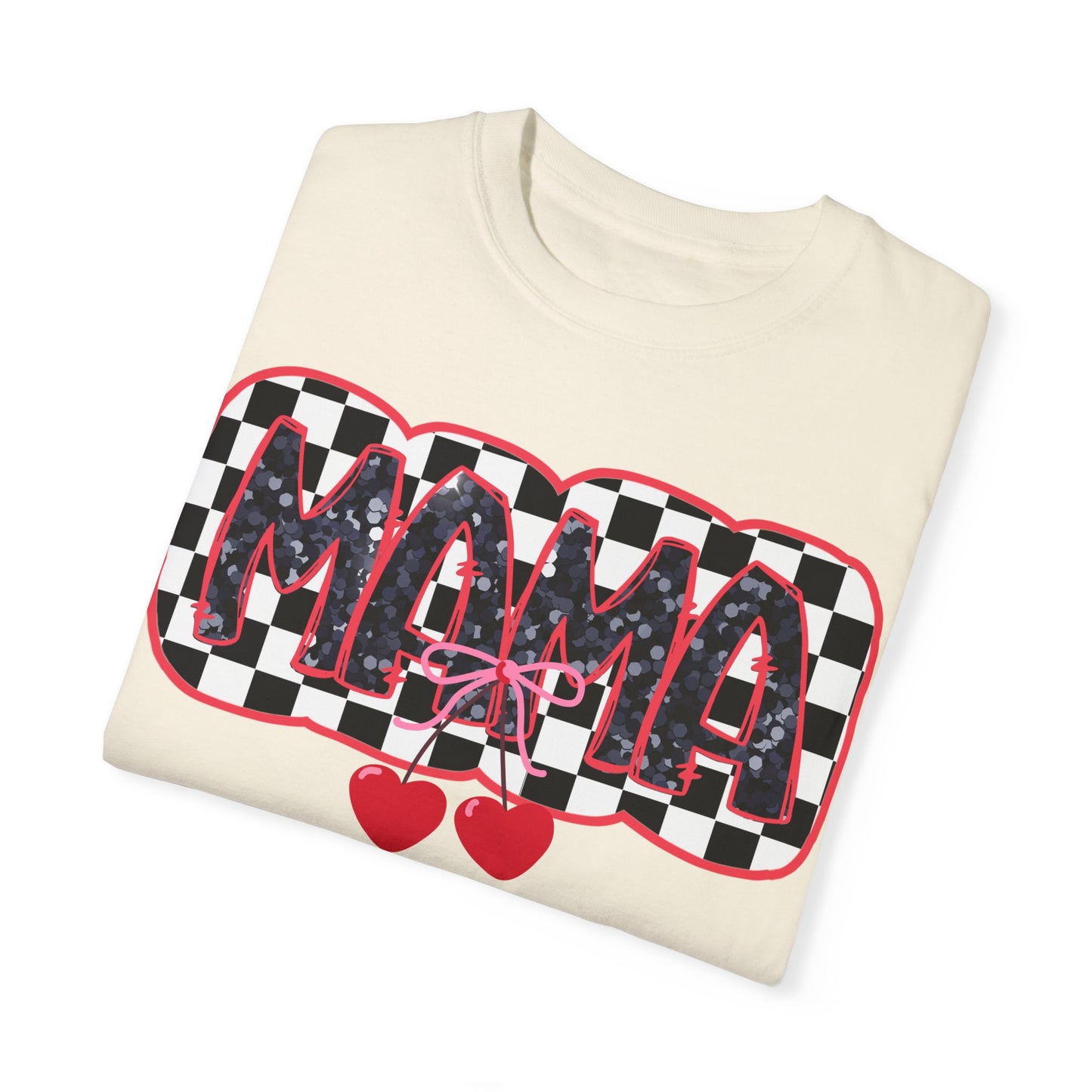 Red Cherry Checkered Mama Coquette Comfort Colors T-shirt