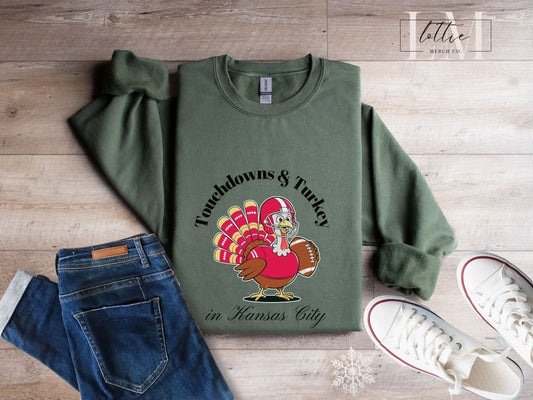 NEW Kansas City Touchdowns & Turkey Sweatshirt