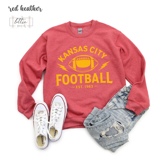 Adult Kansas City Football Lightning Bolt Sweatshirt
