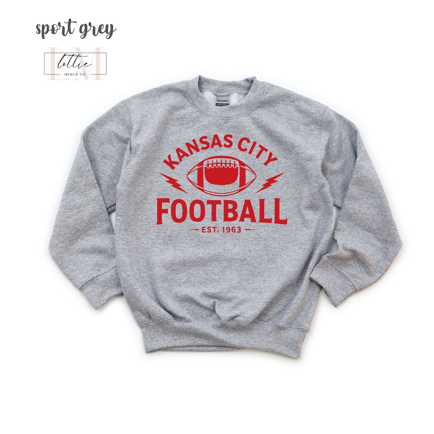 Adult Kansas City Football Lightning Bolt Sweatshirt