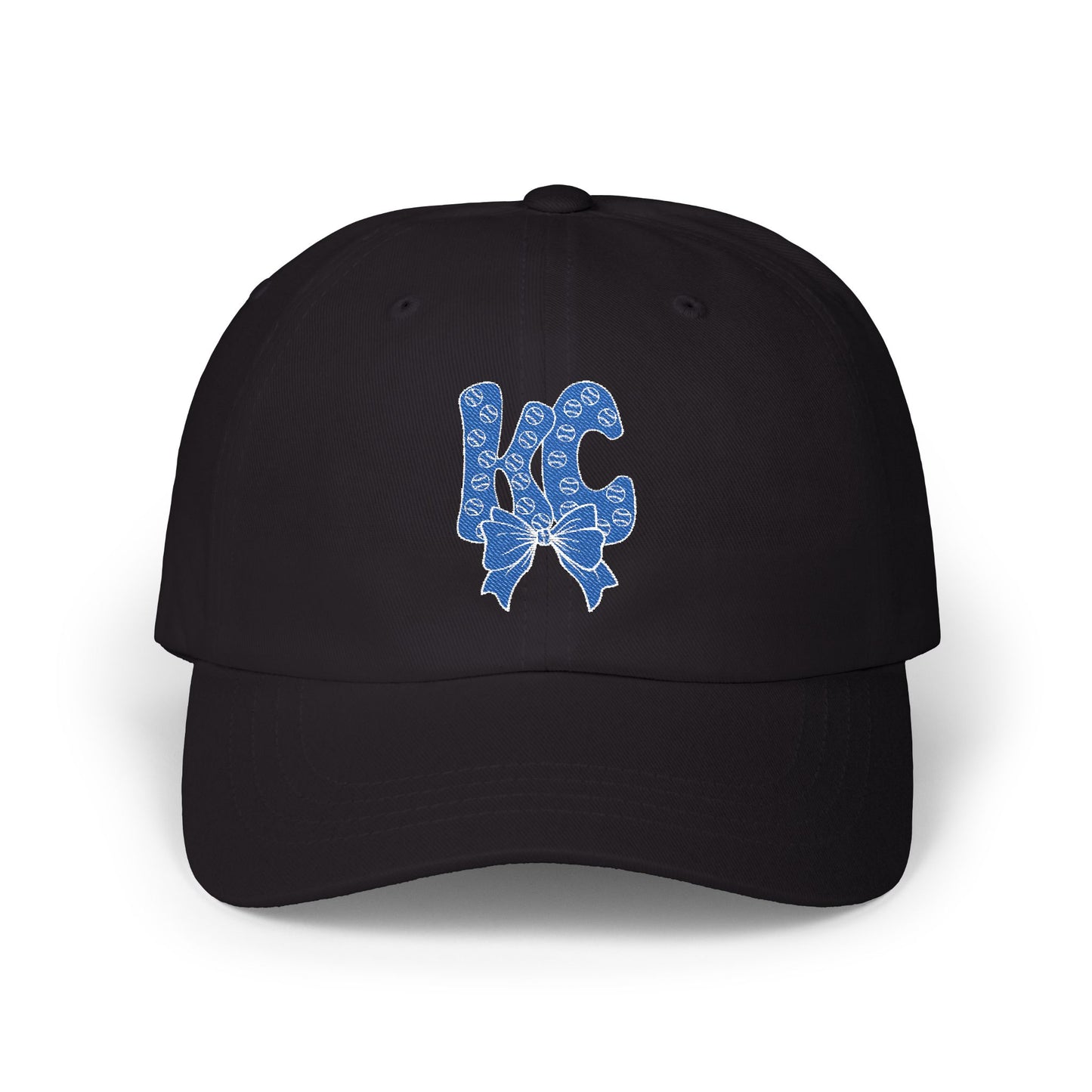 Coquette KC Baseball Doodle Letter Embroidered Dad Cap, Mother's Day Gift, Birthday Gift for Mom