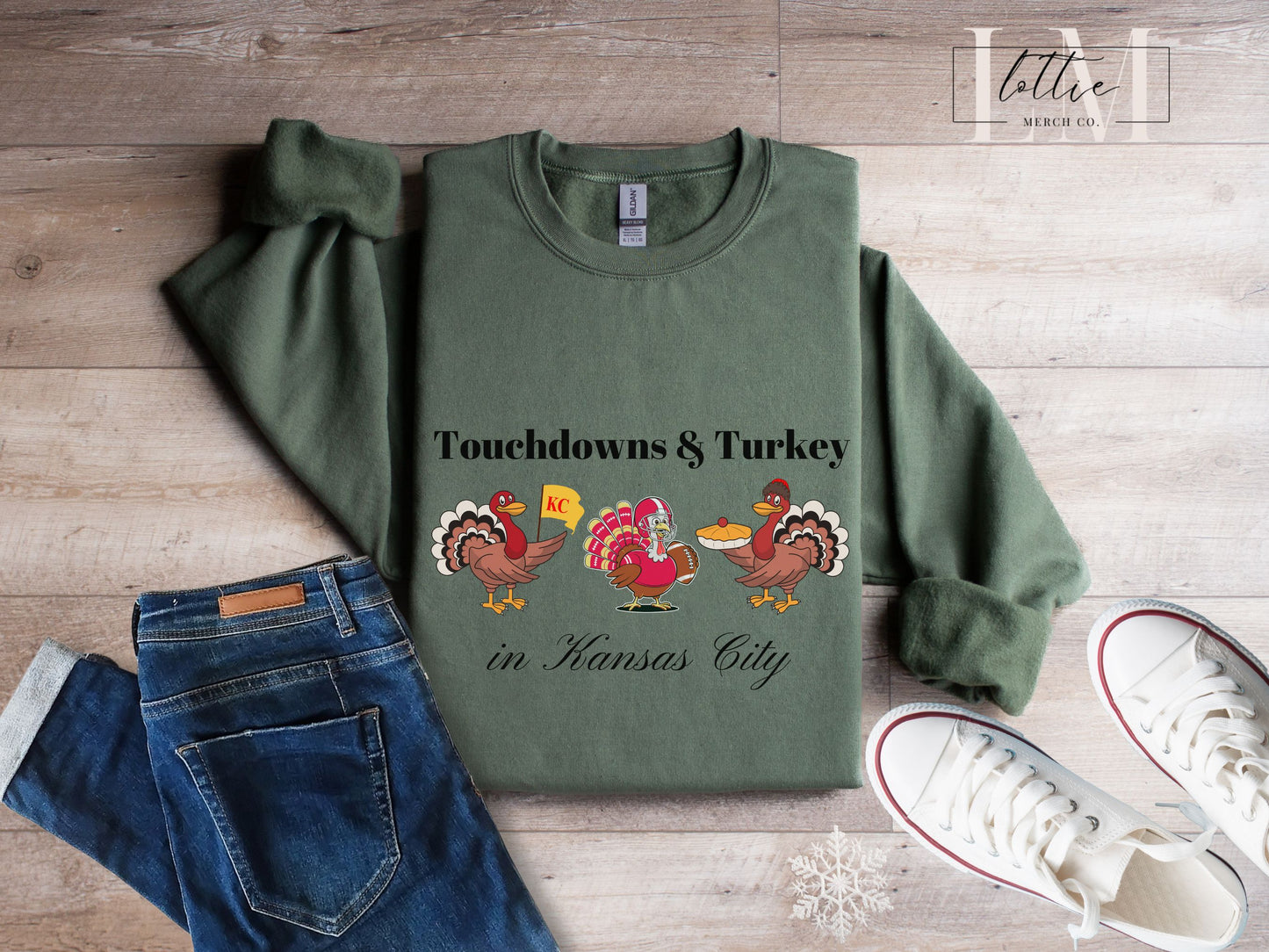 NEW Kansas City Football Touchdowns and Turkey Sweatshirt